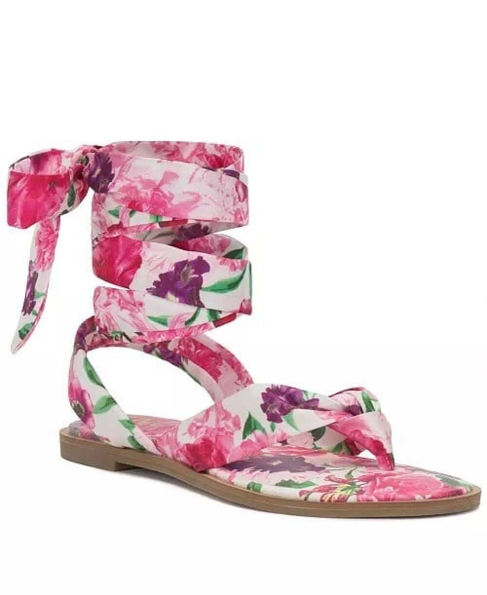 I.N.C. International Concepts Women's Maris Ankle Tie Flat Sandals Size 7.5M